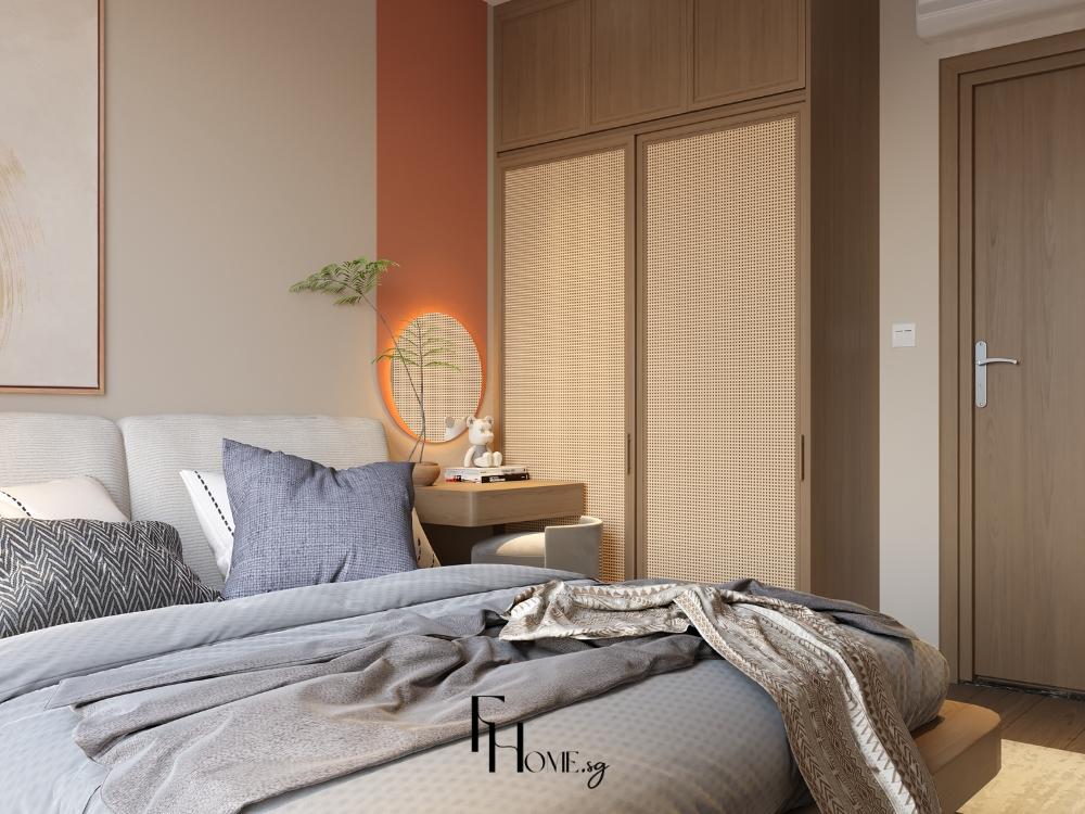 Phòng ngủ phong cách Nhật Bản với bảng màu trung tính ấm áp, mang lại cảm giác thư giãn và tĩnh tại