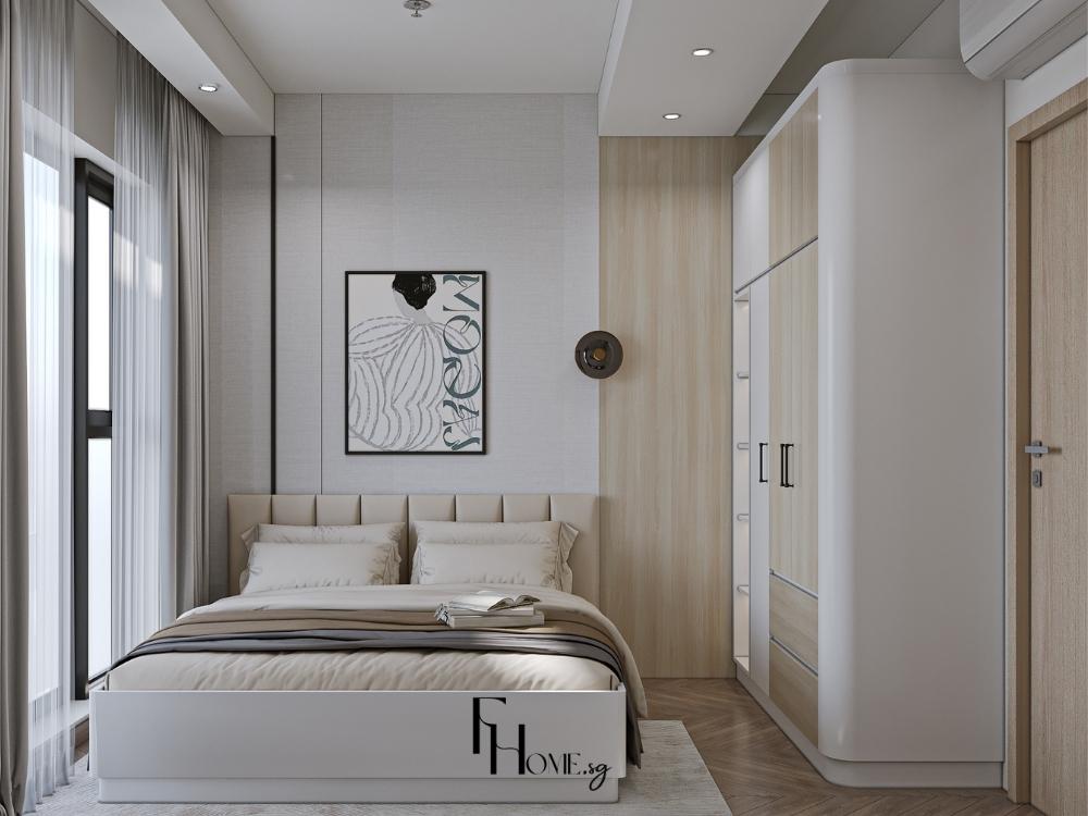 Phòng ngủ với thiết nhỏ gọn, bố trí giường thông minh đảm bảo sự tiện nghi