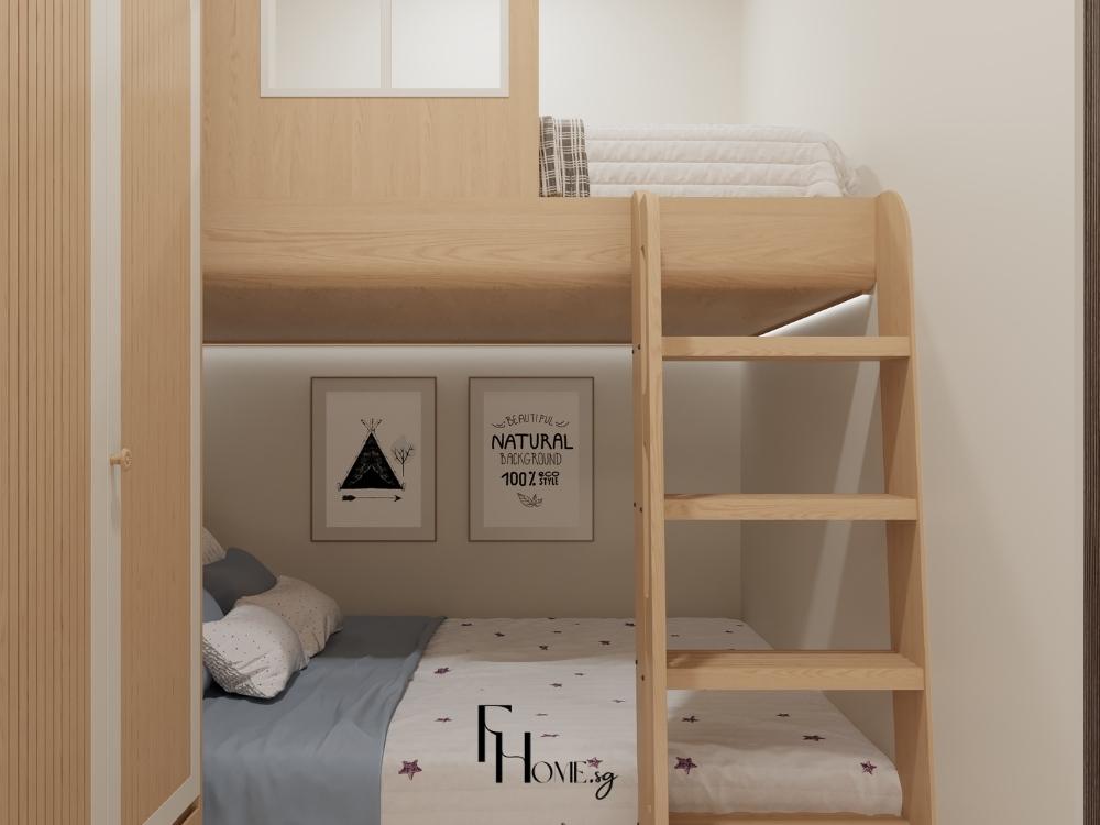 Phòng trẻ em thiết kế giường tầng tối ưu 