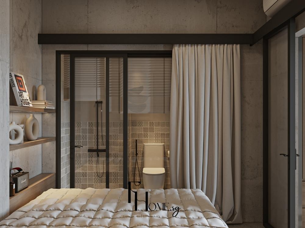 Phòng vệ sinh hiện đại với gương cảm ứng hiển thị thông tin, bồn cầu tự động và hệ thống khử khuẩn bằng tia UV