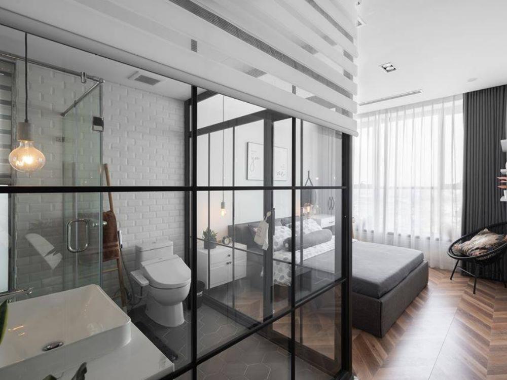 Phòng vệ sinh phong cách Bắc Âu ở trong phòng ngủ