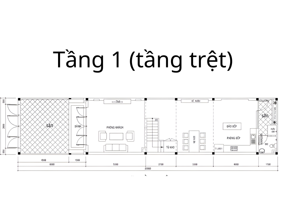 Sưu tầm - Bản vẽ mặt bằng nội thất tầng 1 (tầng trệt) nhà phố 4 tầng