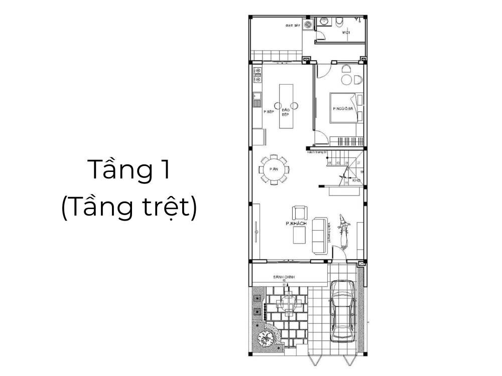 Sưu tầm - Bản vẽ thiết kế nội thất tầng trệt