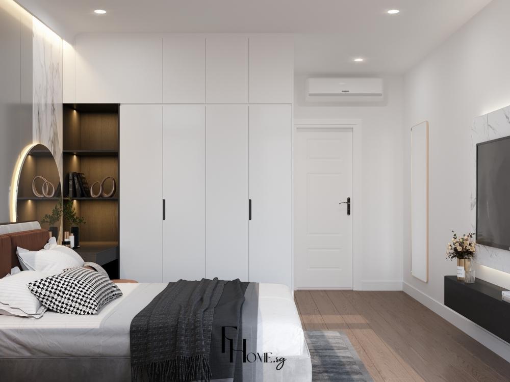 Thiết Kế Nội Thất Nhà 2 Tầng Đẹp 90m2 với tông màu trắng chủ đạo