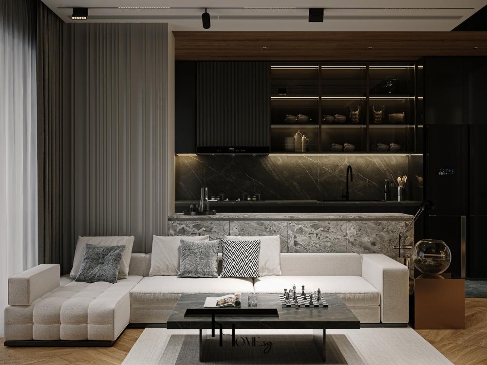 Thiết kế bếp chung cư phong cách Luxury cao cấp