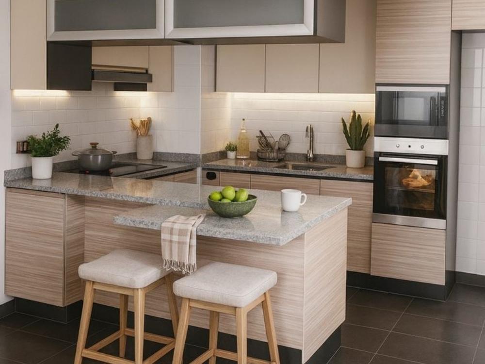 Thiết kế hệ tủ bếp song song cho căn hộ hẹp