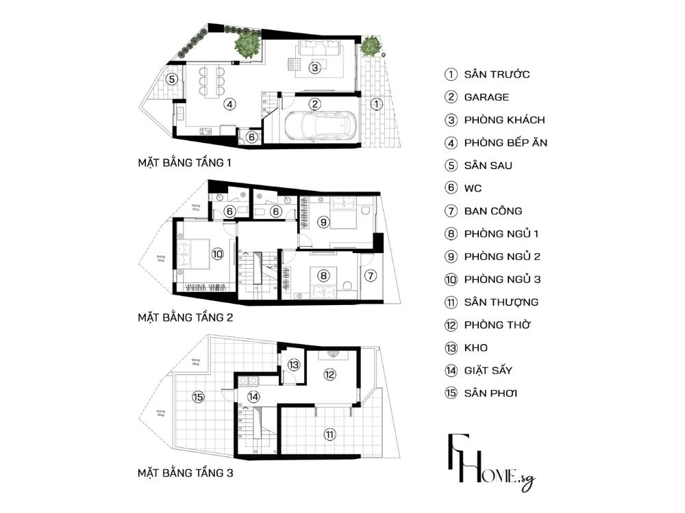 Thiết kế nhà phố 3 tầng là giải pháp cho phép phân chia không gian chức năng một cách rõ ràng và chuyên biệt