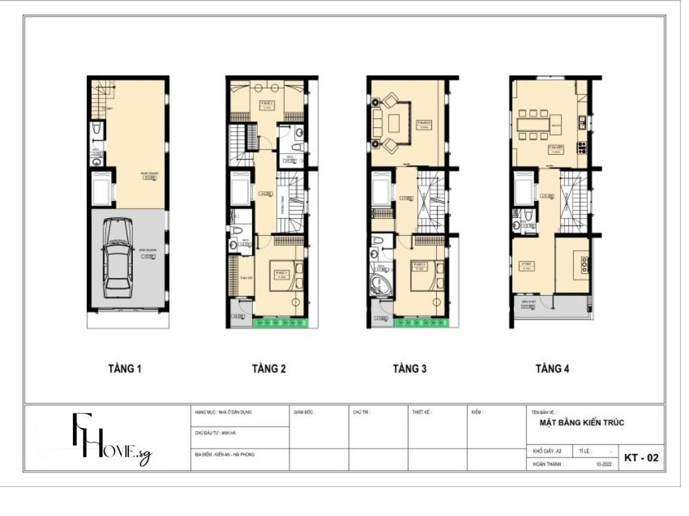 Thiết kế nhà phố 4 tầng là giải pháp không gian quy mô lớn, đòi hỏi sự thống nhất trong phong cách xuyên suốt các tầng