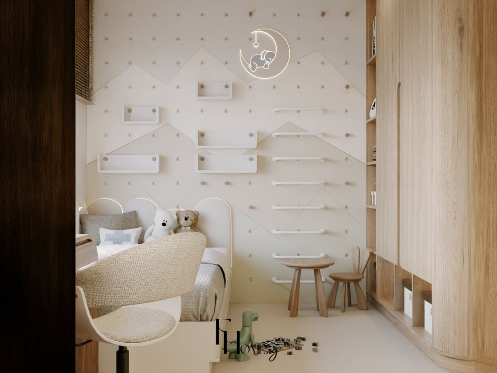 Thiết kế nội thất chung cư phòng ngủ trẻ em phong cách Japandi – Vinhomes Grand Park