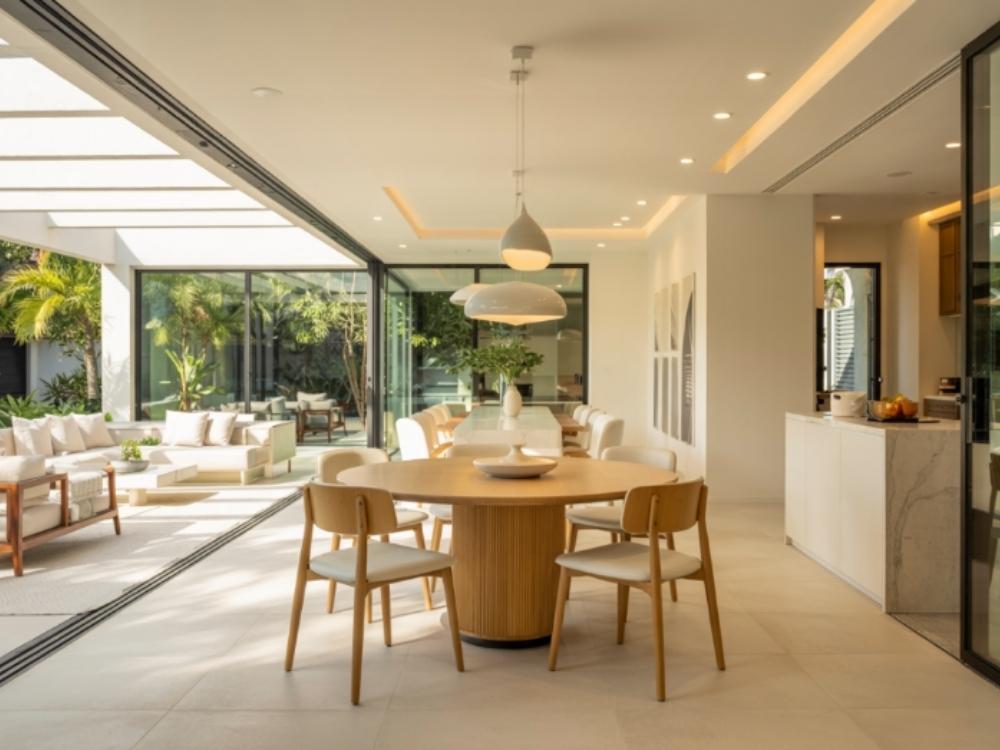 Thiết kế nội thất nhà phố không gian mở tạo sự thông thoáng, hiện đại, kết nối các khu vực sống và mang lại cảm giác rộng rãi