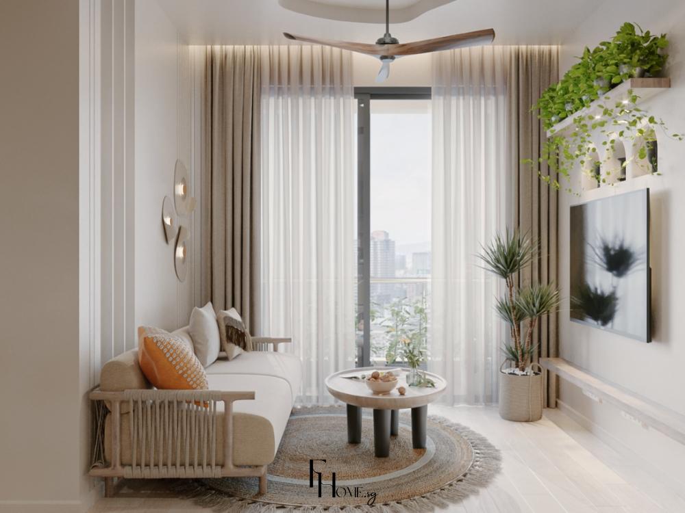 Thiết kế nội thất phòng khách phong cách Bohemian với sự kết hợp táo bạo của màu sắc, họa tiết và đồ trang trí độc đáo