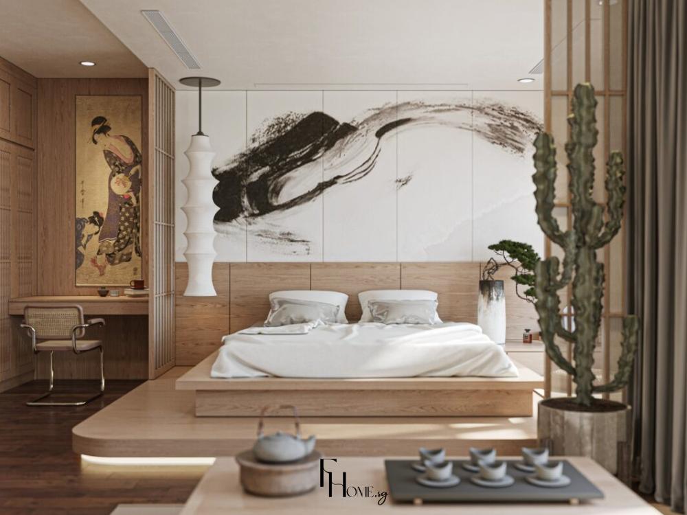 Thiết kế nội thất phòng ngủ phong cách Nhật Bản chú trọng sự yên tĩnh và đơn giản