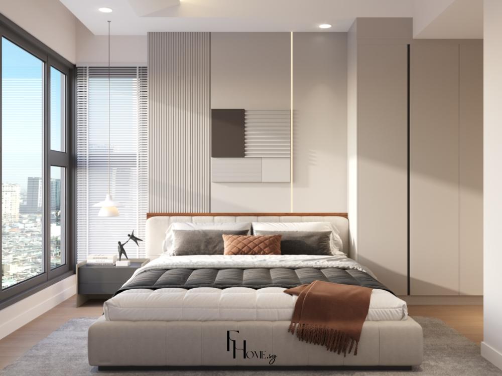 Thiết kế nội thất phòng ngủ phong cách hiện đại mang đến không gian nghỉ ngơi thanh thoát, sử dụng tông màu trung tính