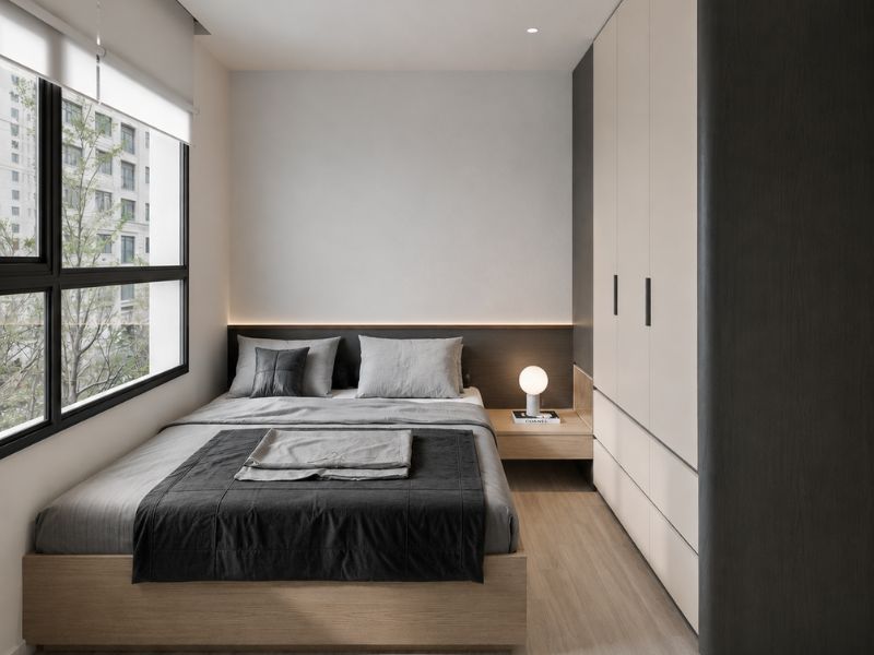 Thiết kế nội thất chung cư 105m2 2 phòng ngủ với phòng ngủ phụ