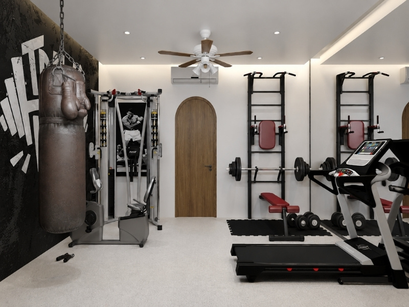 Thiết kế phòng gym tại nhà cho nhà phố 5x20m 4 tầng tiện nghi hiện đại