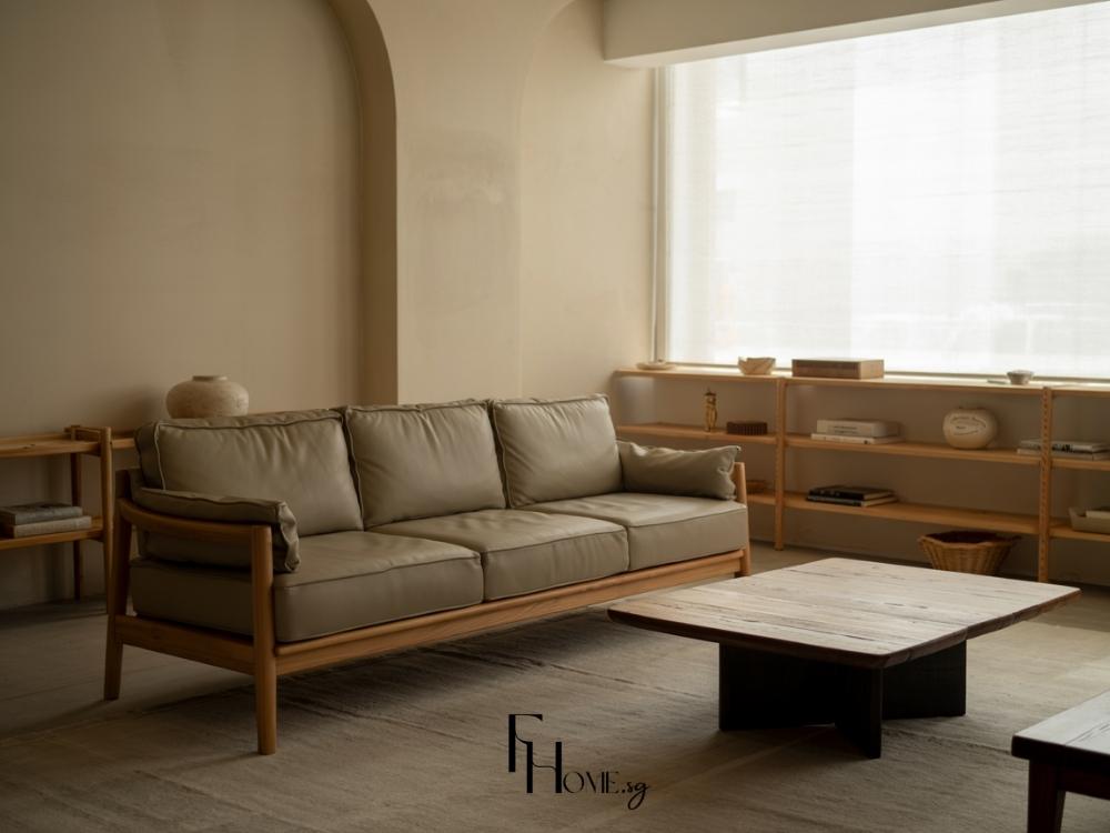 Thiết kế phòng khách nhà phố cao cấp với sofa màu xanh sang trọng