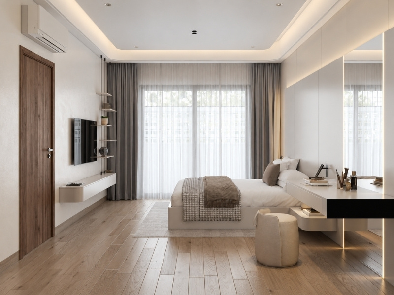 Thiết kế phòng ngủ master phong cách Japandi ấm cúng cho nhà phố nhỏ