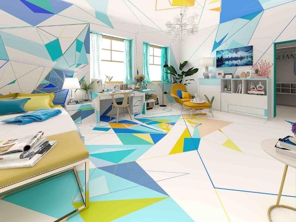 Thiết kế phòng phong cách Expressionism tập trung vào biểu đạt cảm xúc qua màu sắc nổi bật và bố cục phi truyền thống