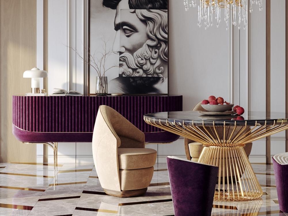 Thiết kế phòng phong cách Metallic sử dụng vật liệu kim loại chủ đạo, mang vẻ sạch sẽ, tối giản