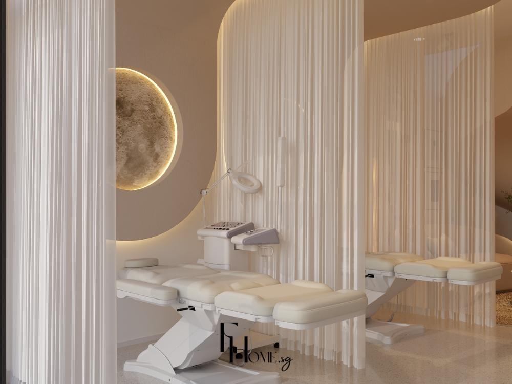  Thiết kế spa sử dụng vật liệu tự nhiên như gỗ, đá