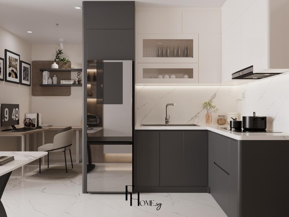 Thiết kế tủ bếp chữ l tối ưu góc căn hộ