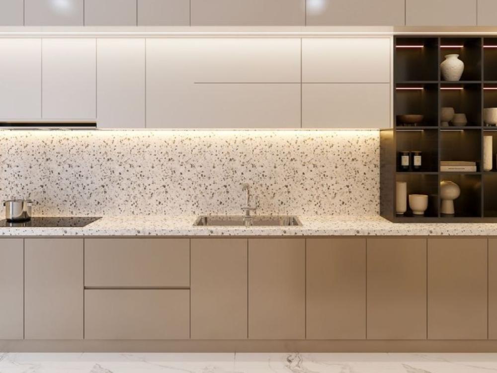 Tủ bếp Laminate chống ẩm, bền chắc, chịu va đập tốt và đa dạng màu sắc