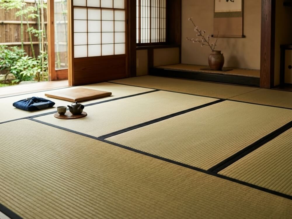 Sàn Tatami là đặc trưng không thể thiếu trong phòng khách Nhật Bản