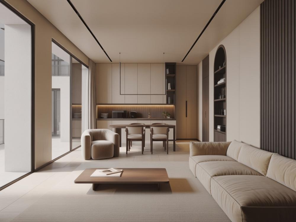 Đường nét ngang, dọc và cong trong thiết kế nội thất giúp tạo cảm giác không gian rộng rãi