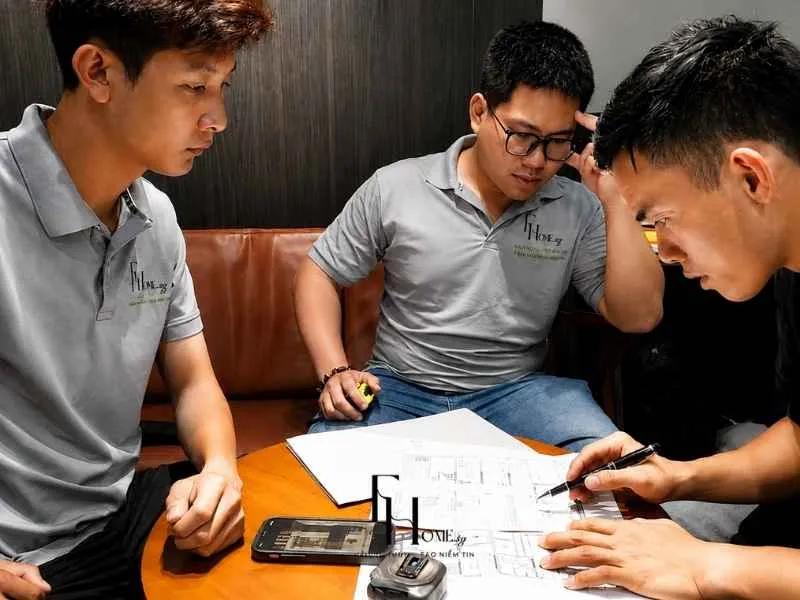 Đội ngũ FHome Sài Gòn đang thiết kế nội thất chung cư tối giản