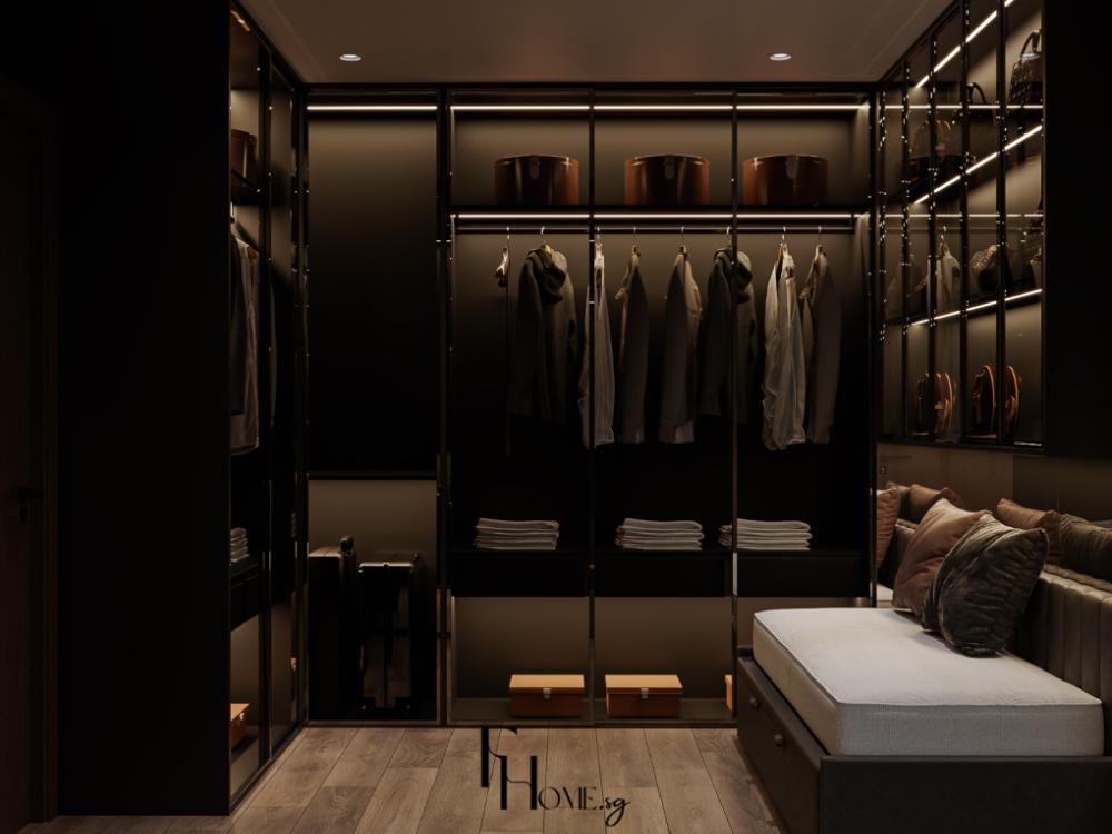 Phòng khách phong cách Luxury với phòng thay đồ rộng rãi