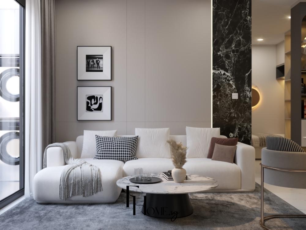 Phòng khách chung cư đẹp với không gian mở, màu sắc sáng và nội thất thông minh mang đến không gian thoáng đãng