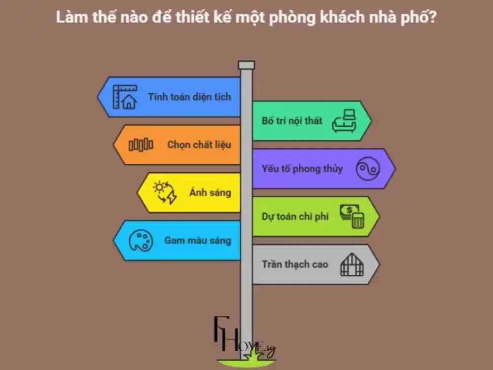 Nguyên tắc khi thiết kế phòng khách nhà phố