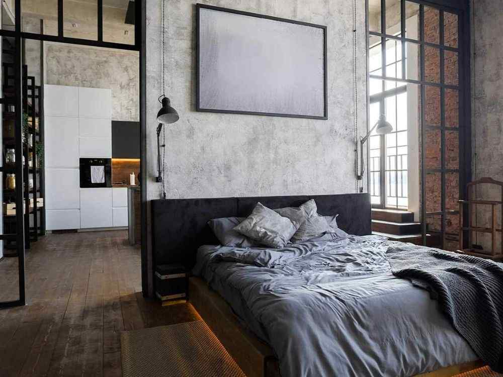 Phong cách Industrial mang lại cảm giác thành thị ,bụi bặm cho phòng ngủ