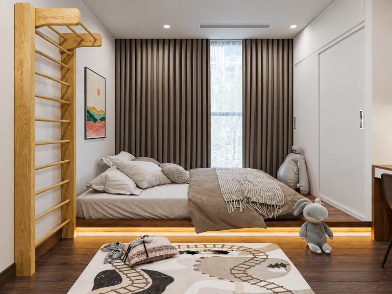Phòng ngủ căn hộ 3 phòng ngủ phong cách Nhật Bản