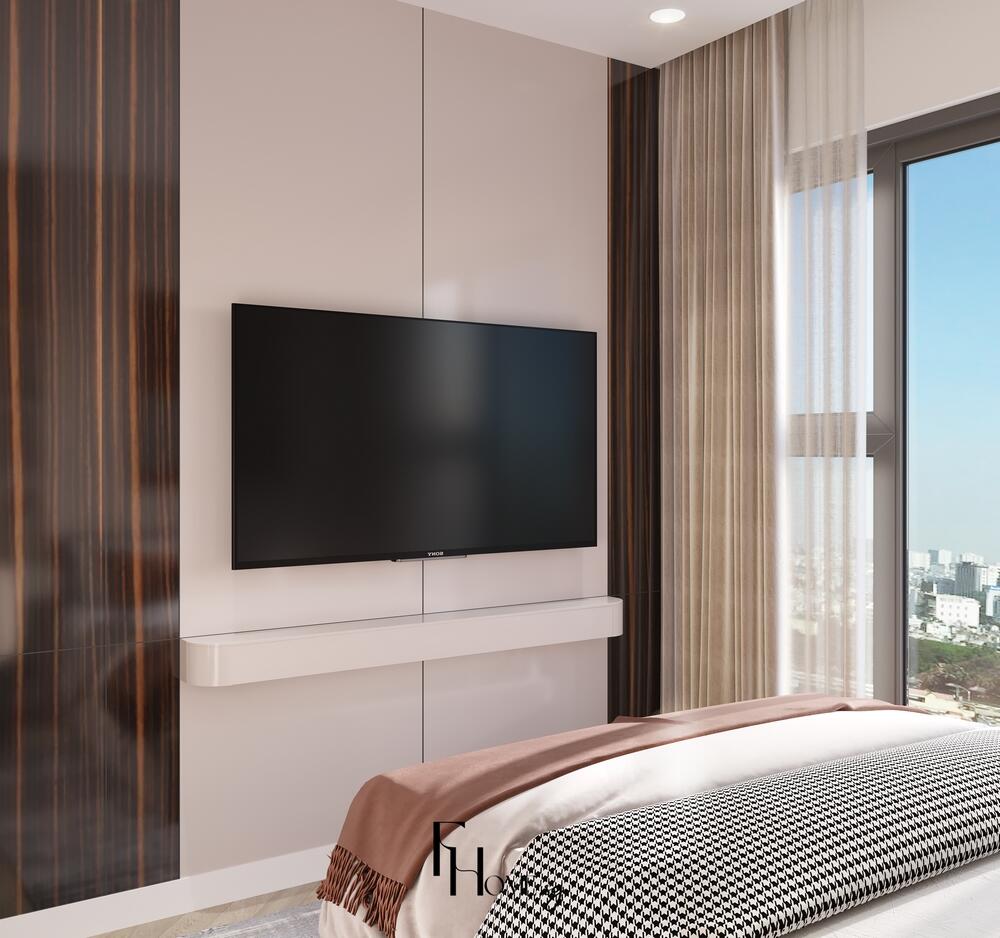 Phòng ngủ căn hộ Lumiere Boulevard 54m2 phong cách hiện đại view 3