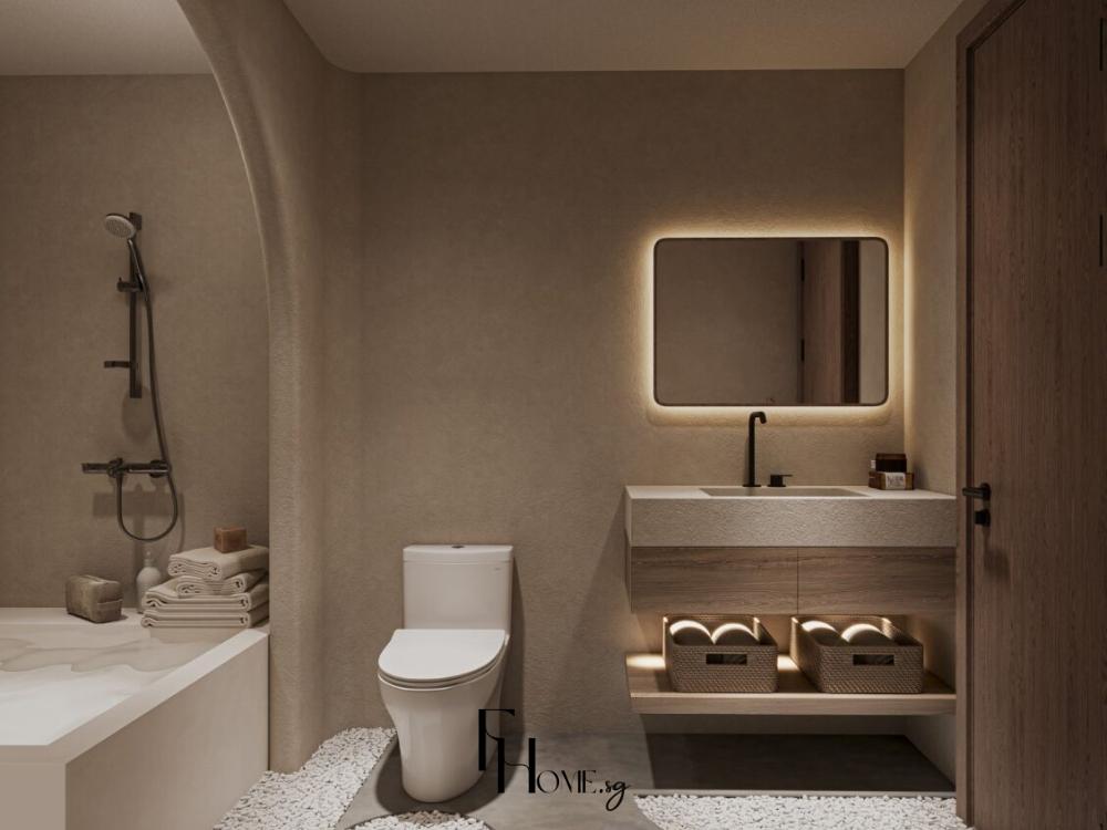 phòng vệ sinh góc chính diện - chung cư 100m2