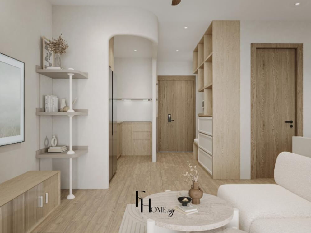 Xu hướng thiết kế Wabi-Sabi gỗ tự nhiên be trung tính