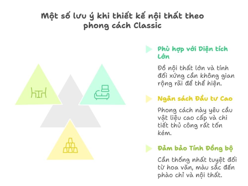 3 lưu ý khi thiết kế nội thất theo phong cách Classic