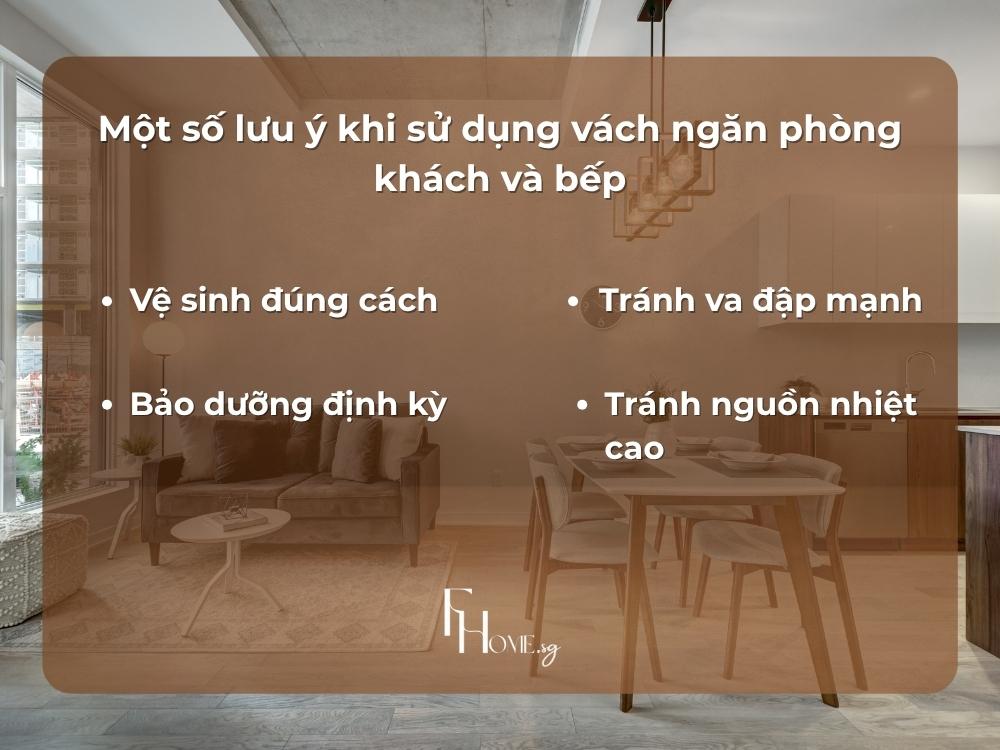 4 lưu ý khi sử dụng vách ngăn phòng khách và bếp
