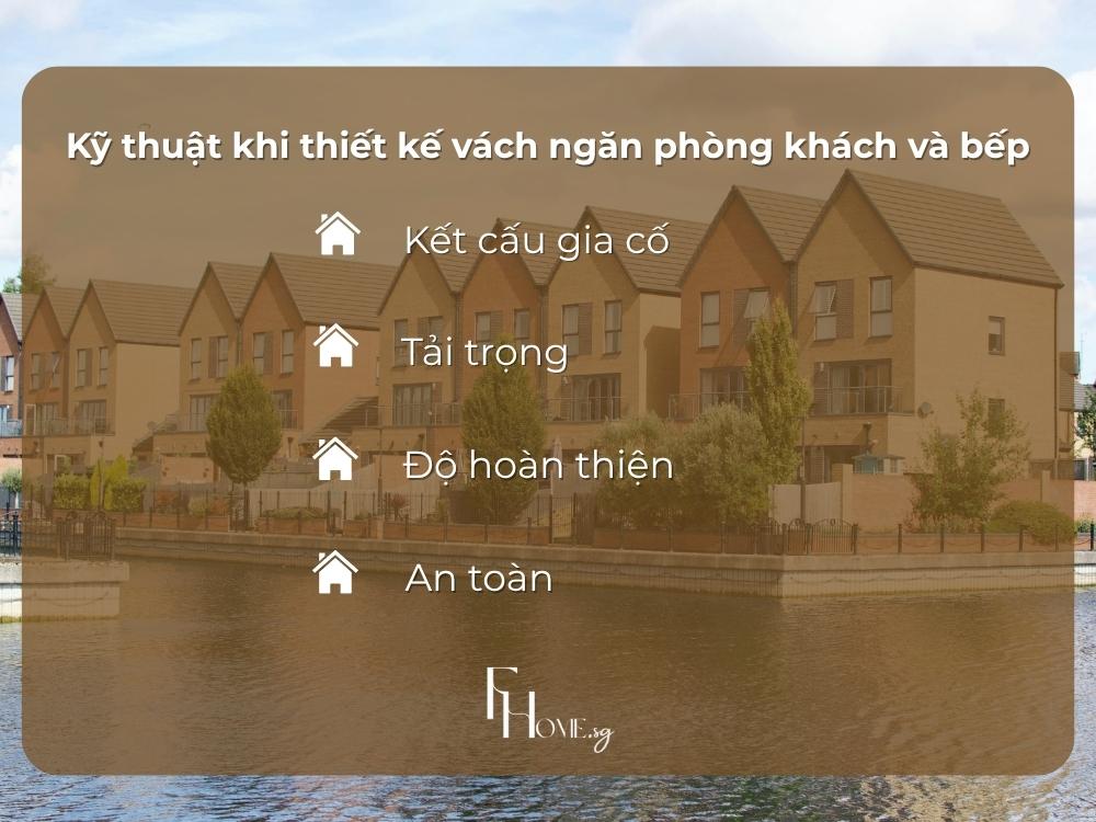 4 yếu tố kỹ thuật khi thiết kế vách ngăn phòng khách và bếp