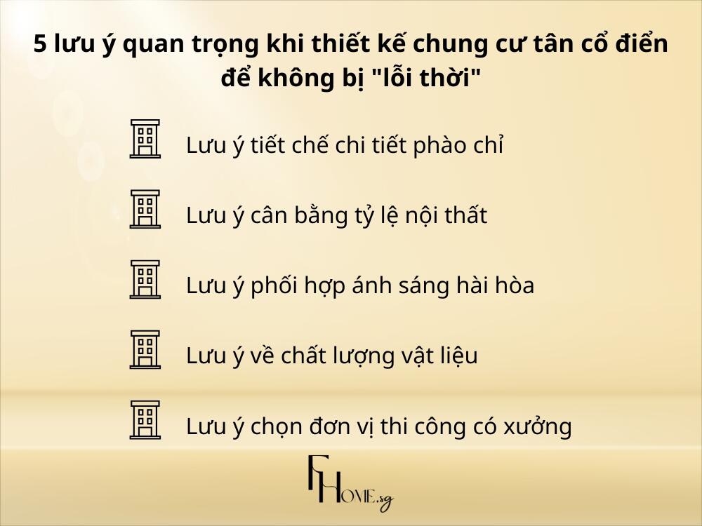 5 lưu ý quan trọng khi thiết kế chung cư tân cổ điển