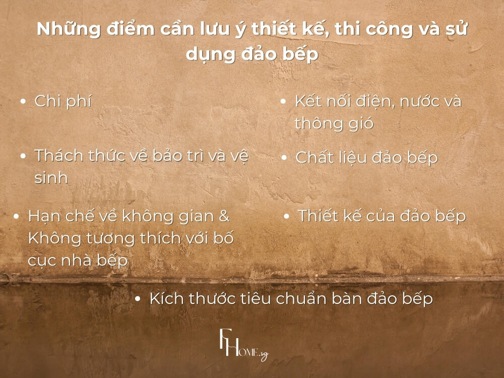 7 điểm cần lưu ý thiết kế, thi công và sử dụng đảo bếp