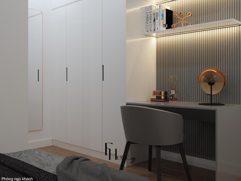 Bàn trang điểm nhỏ gọn tích hợp lưu trữ thông minh mang lại sự gọn gàng và linh hoạt cho không gian