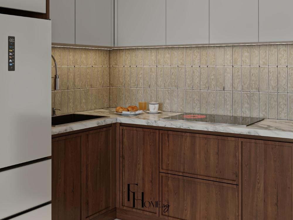 Bếp từ thiết kế phẳng, hiện đại mang lại vẻ gọn gàng và thẩm mỹ cho không gian bếp