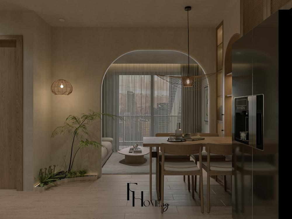 Bố trí liền mạch tối ưu diện tích sử dụng và tăng tương tác giữa các thành viên trong gia đình