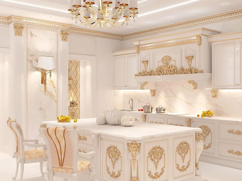 Đường nét cầu kỳ cùng chi tiết đèn chùm pha lê tạo nên vẻ đẹp sang trọng, đậm chất nghệ thuật cổ điển