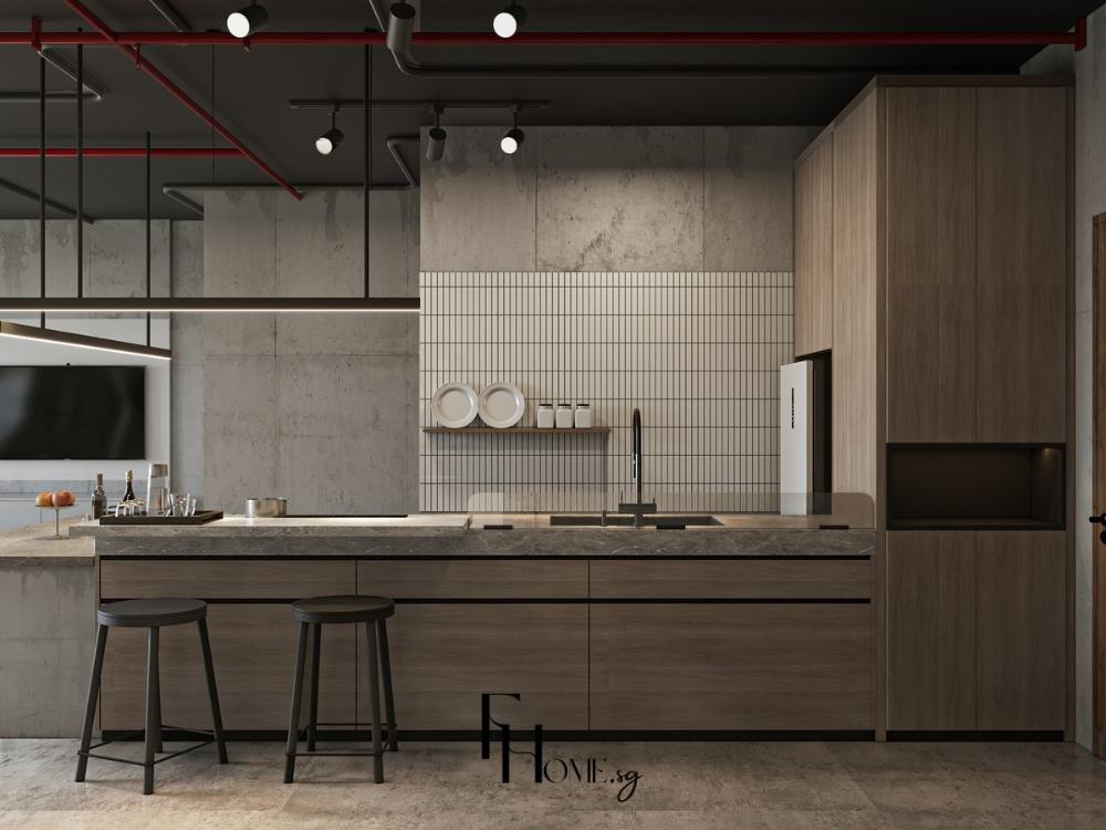 Hệ thống thông gió nhân tạo giúp lưu thông không khí hiệu quả, giữ phòng bếp luôn khô thoáng và không ám mùi