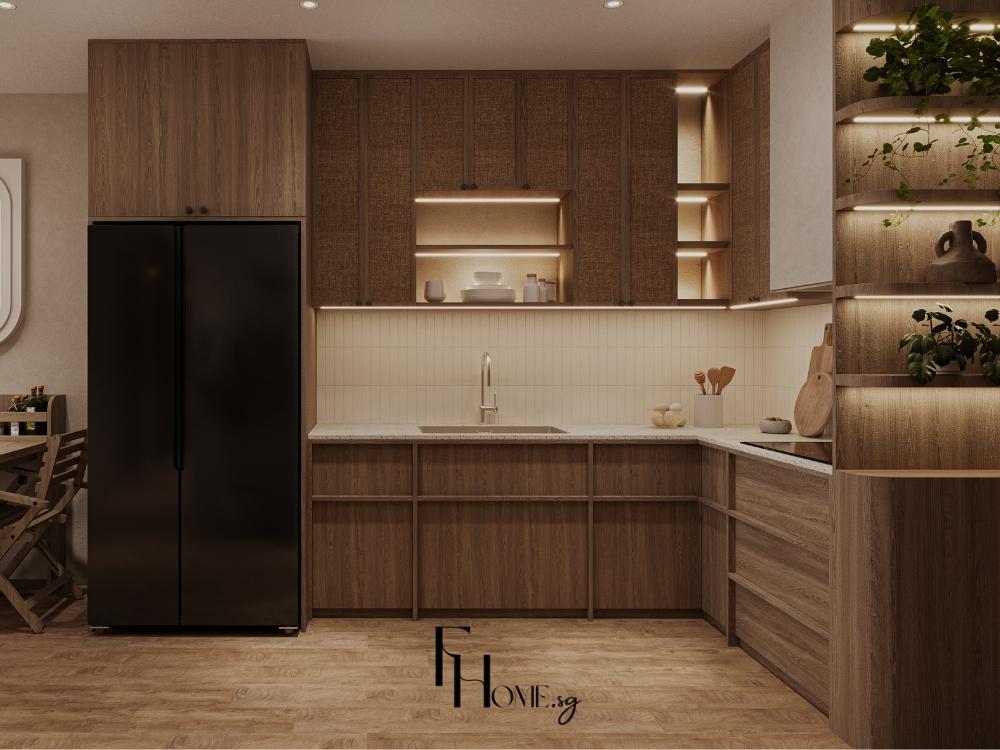 Không gian bếp phong cách Wabi Sabi tôn vinh vẻ đẹp giản dị, tự nhiên và dấu ấn của thời gian