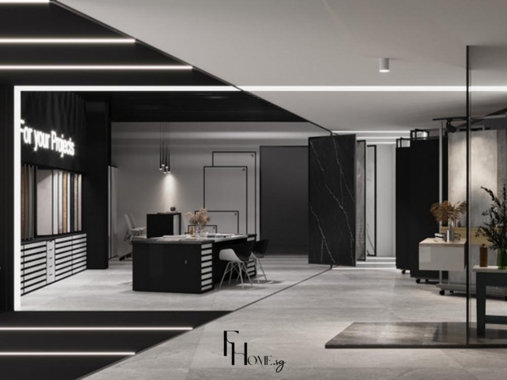 Không gian rộng rãi, lối đi thông thoáng và ánh sáng hài hòa, nâng cao trải nghiệm tham quan showroom