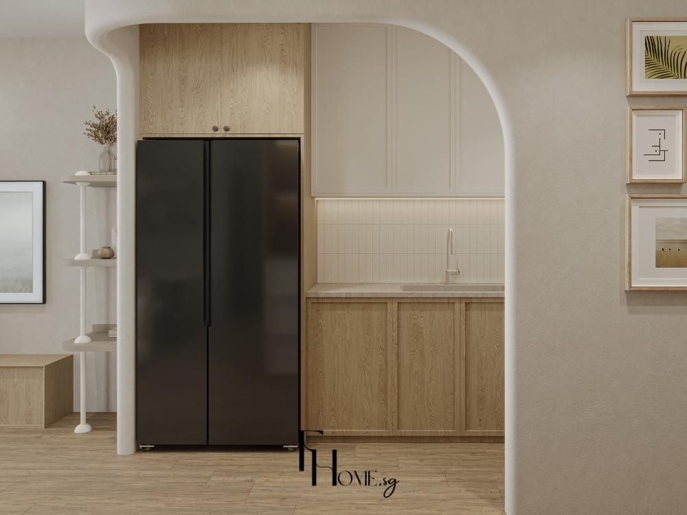 Mẫu tủ bếp chữ I thi công nhanh, chi phí hợp lý và đáp ứng tốt nhu cầu sử dụng hằng ngày